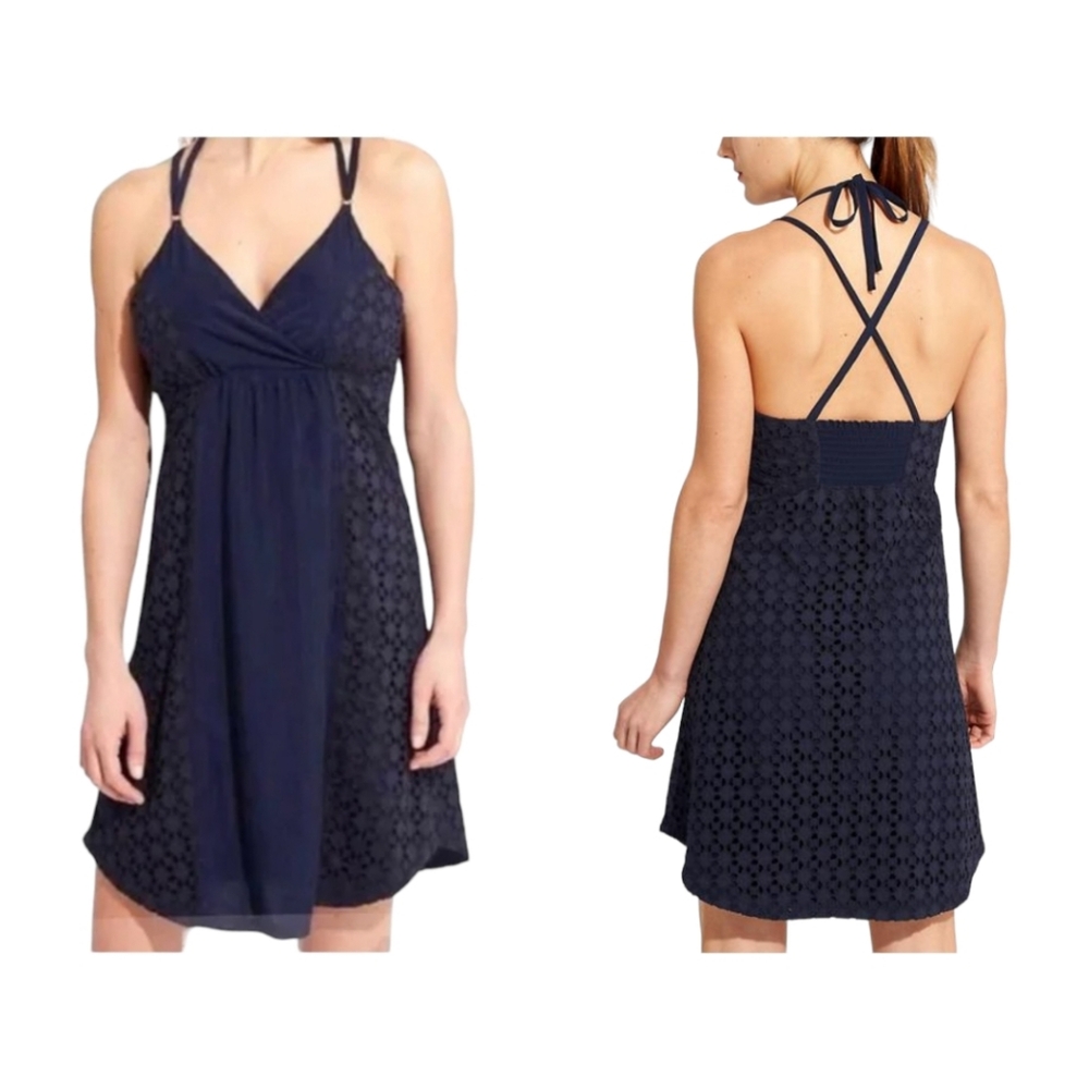 Athleta Navy Eyelet Marbella Dress Size XS